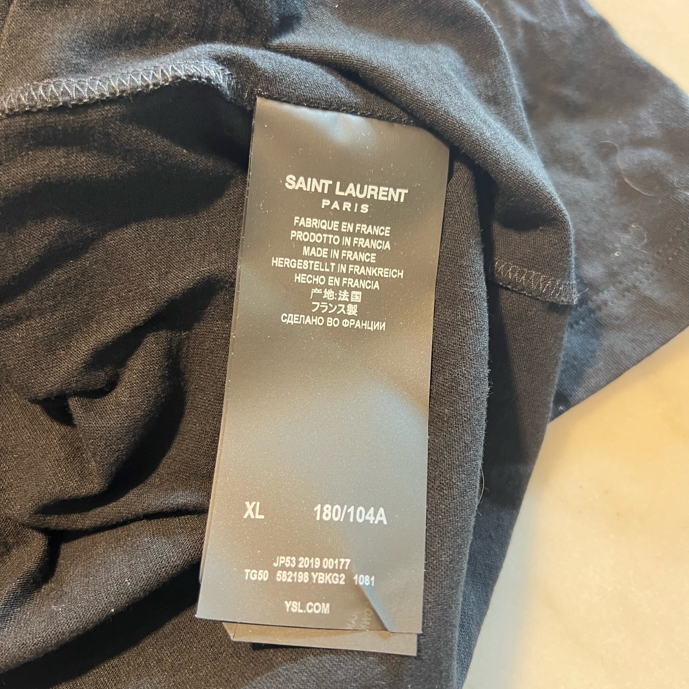 Saint Laurent 2019 Black Metallic Palm Tee XL NWT - Picture 8 of 11